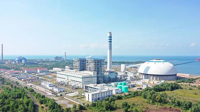 This undated aerial drone photo shows the Chinese-invested Huadian Sihanoukville Power Generation Co., Ltd. in Sihanoukville, southwest Cambodia. (Huadian Sihanoukville Power Generation Co., Ltd./Handout via Xinhua)