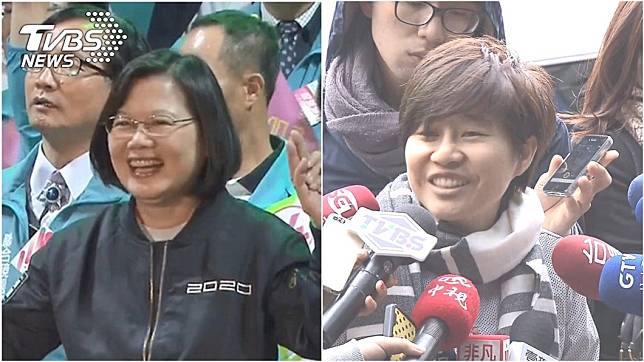 總統蔡英文(左)勝選後，楊蕙如(右)出沒在自己臉書。(圖／TVBS資料照)