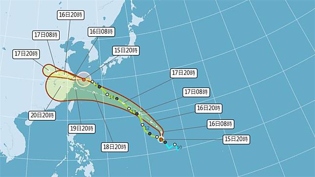 輕颱「葡萄桑」生成。圖／中央氣象署