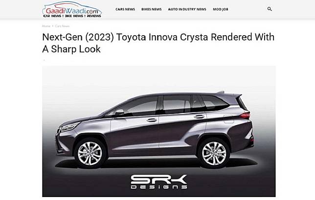 下一代 Toyota Innova 將擺脫過去沉重的商用車氣息，以新平台切入家庭用車市場。〈預想圖擷取自外媒《Gaadi Waadi》。〉