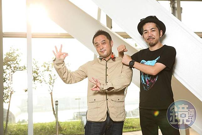 中泉裕矢（左）及淺沼直也（右）日前來台宣傳新片《伊索遊戲》。