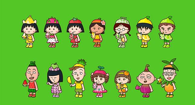 為大家介紹這次合作會出現的一些小夥伴。這次是「水果」造型的櫻桃小丸子與朋友們唷！大家都換上超可愛的水果裝要陪你一起享受農家樂，千萬別錯過！