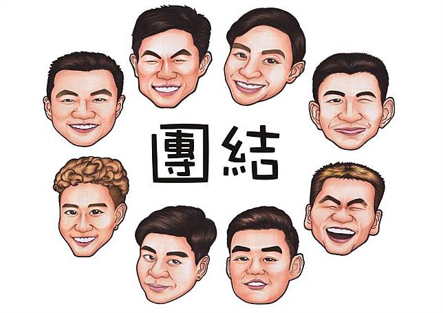 羽協推出以8位台灣男將為主角的Line貼圖。(中華羽協提供)