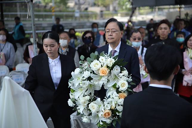桃園市長張善政出席「114年桃園市二二八事件78周年追思紀念活動」。圖：民政局提供