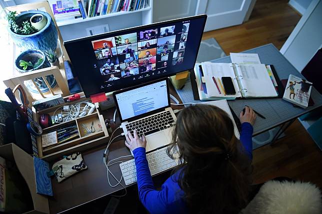 Video conferencing software Zoom has become ubiquitous as executives at companies around the world try to stay in touch while working from home. Photo: AFP
