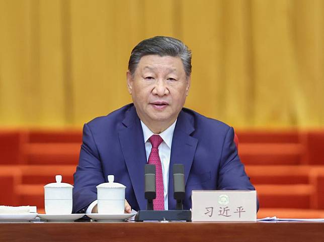 Chinese President Xi Jinping, also general secretary of the Communist Party of China Central Committee and chairman of the Central Military Commission, delivers an important speech at a meeting celebrating the 75th founding anniversary of the Chinese People's Political Consultative Conference (CPPCC) in Beijing, capital of China, Sept. 20, 2024. (Xinhua/Ju Peng)