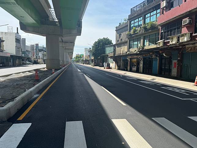 捷工局提前完成蘆竹區南崁路二段南青路至富國路三段間的道路復舊。圖：捷工局提供