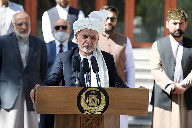 阿富汗總統甘尼並表示「為避免血流成河，我想最好還是離開」。（資料照片）   圖：翻攝甘尼臉書