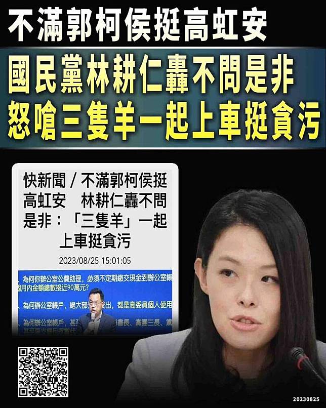 王定宇表示，現在中國國民黨黨主席朱立倫要不要開除林耕仁呢？(圖擷自臉書)