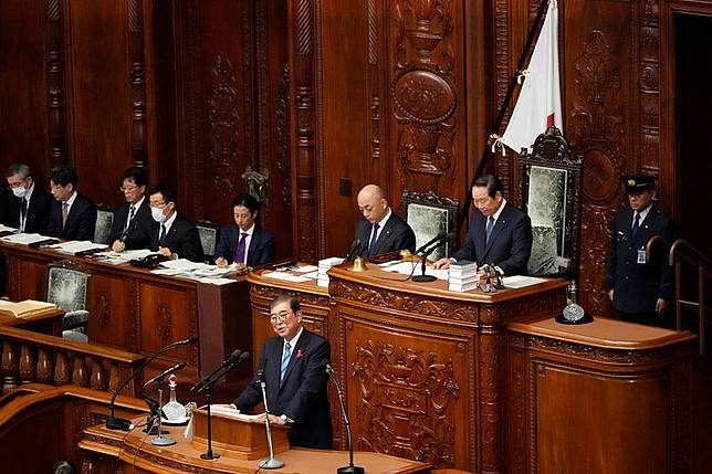 日本朝野針對減稅議題攻防。圖為日本國會（資料照，美聯社）
