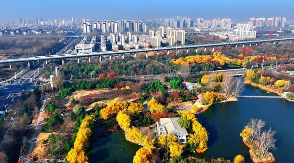 Photo shows the colorful winter scenary of Longtan park in Zaozhuang City, east China's Shandong Province. (Photo/Chen Hua)