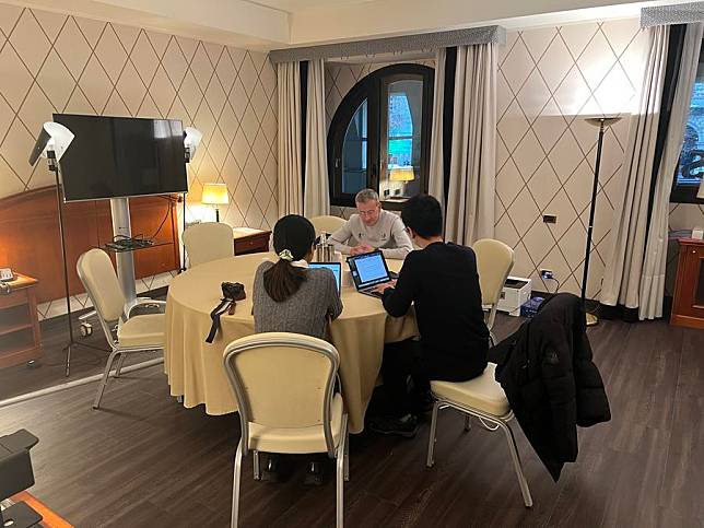 Matthias Remund, Secretary General and CEO of the International University Sports Federation (FISU) is interviewed by XINHUA in Turin, Italy, Jan. 20, 2025.