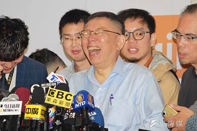 針對國民黨不分區名單，台北市政府柯文哲14日表示，一定很快會有不投國民黨的活動出現。（方炳超攝）