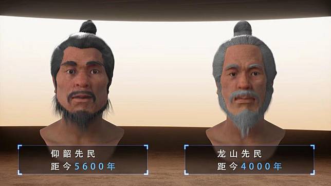 This image shows the facial reconstructions of two men who are believed to have lived during the Yangshao culture period 5,600 years ago (L) and the Longshan culture period roughly 4,000 years ago. (Xinhua)