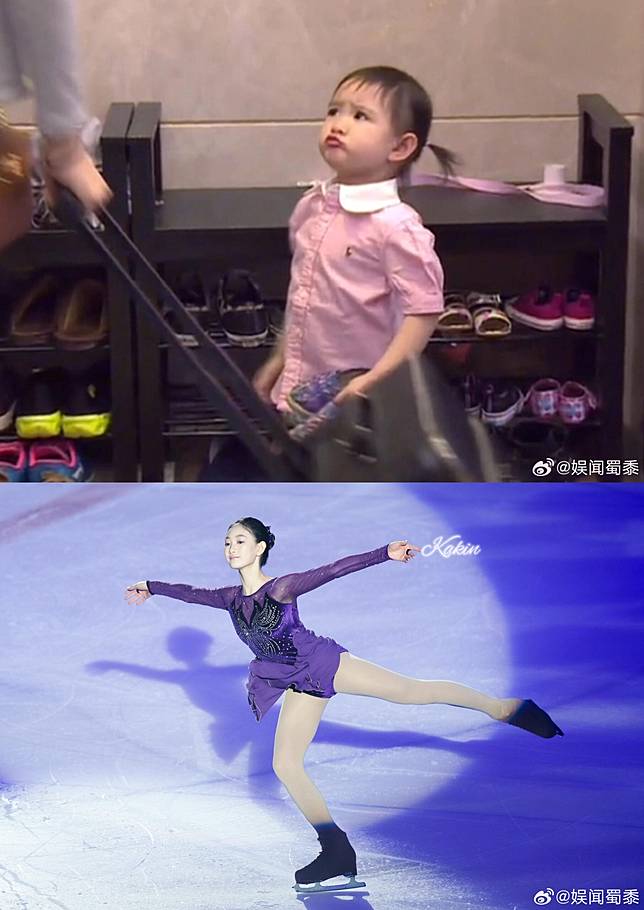 ▲ 奧莉已完全褪去兒時的嬰兒肥，臉型修長、五官精緻 圖片來源/微博
