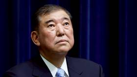 2025年6月23日，日本首相石破茂在記者會上講話。路透社