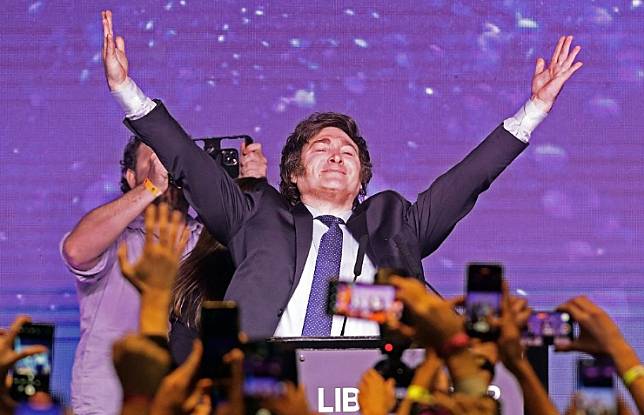 阿根廷總統大選候選人哈威爾·米萊。 圖 : 翻攝自視覺中國