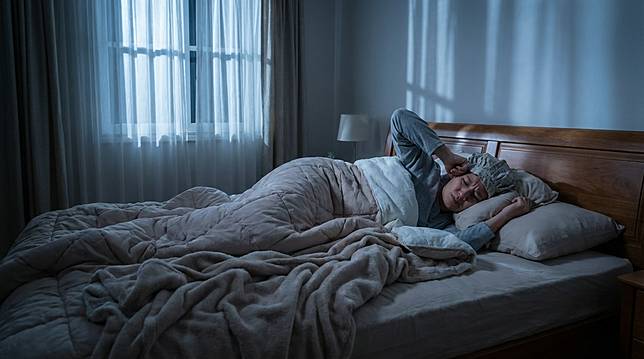 明明身體疲憊不堪，躺上床卻輾轉難眠、翻來覆去，許多人第一時間將原因歸咎於壓力。（示意圖／AI生成圖）