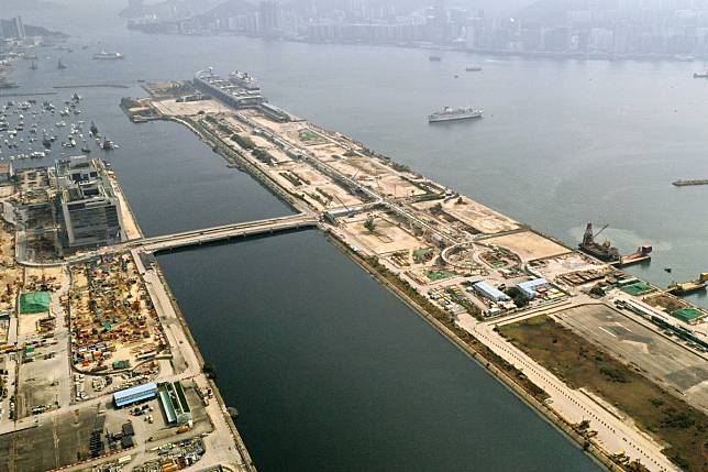 Aerial drone view of the former Kai Tak airport runway, on 31 January 2019. Photo: SCMP/Martin Chan