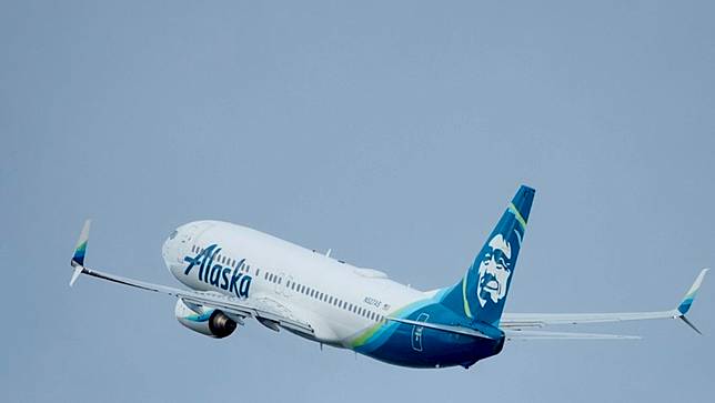 美國阿拉斯加航空（Alaska Airlines）一架波音737 Max 9客機。美聯社