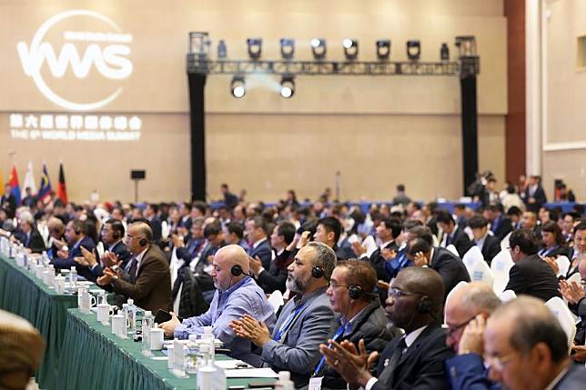 Participants attend the opening ceremony of the 6th World Media Summit in Urumqi, capital city of northwest China's Xinjiang Uygur Autonomous Region, Oct. 14, 2024. (Xinhua/Li Ming)