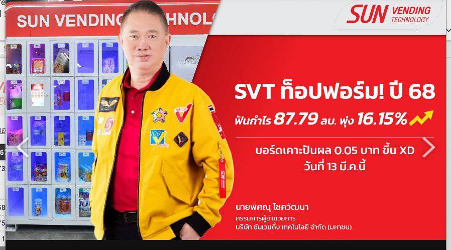 SVT ท็อปฟอร์ม! ปี 68 ฟันกำไร 87.79 ลบ.พุ่ง 16.15% บอร์ดเคาะปันผล 0.05 ...