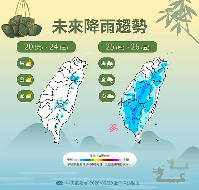 未來降雨趨勢。(氣象署提供)