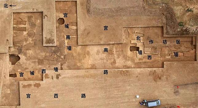 This undated file photo shows an aerial view of the ruins of an ancient city found at the Erlitou ruins in central China's Henan Province. (National Cultural Heritage Administration/Handout via Xinhua)