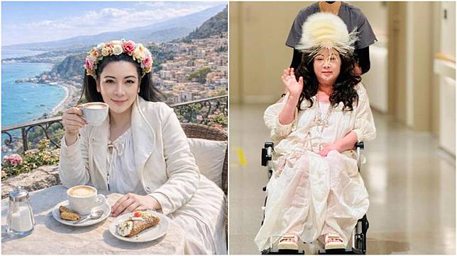 陳文茜近照曝光自嘲「腫的像媽祖」。（翻攝文茜的世界周報 Sisy's World News臉書）