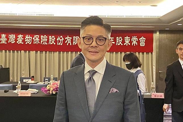 台灣產險董事長李泰宏今（31）日親自主持股東常會。（陳怡慈攝）
