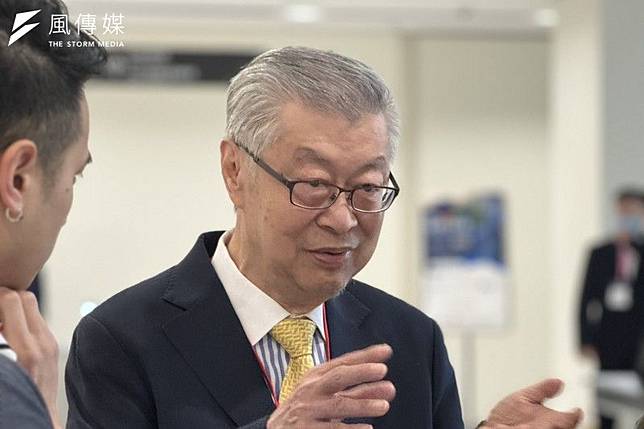 前行政院長陳冲5日受訪時談及台積電對美投資議題。（張曜麟攝）