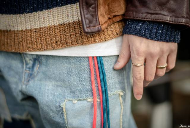 
<p>拼布丹寧褲<a href=