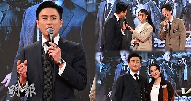 黃宗澤今天出席新劇《法證先鋒VI：倖存者的救贖》宣傳活動時狂爆料。（鍾偉茵攝 / 明報製圖）