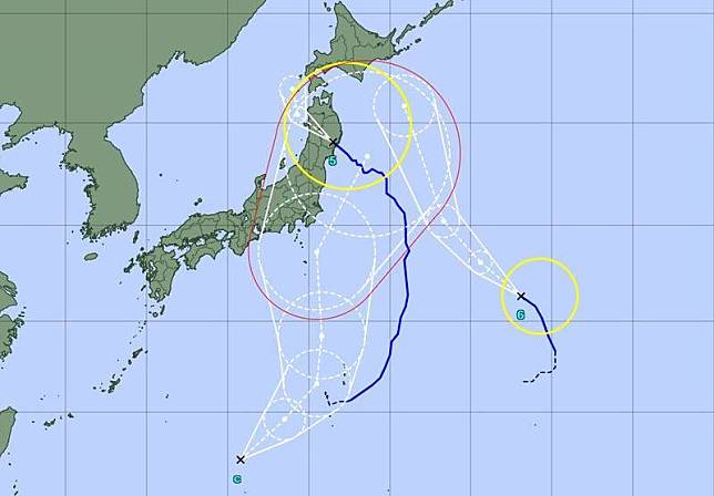 位於日本南方的熱帶低壓，最快明增強為第7號颱風「安比」，預估仍將接近日本。(圖擷自日本氣象廳)