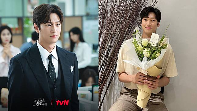 羅人友在《和我老公結婚吧》演出帥氣部長。(圖片來源： 10042n00/IG 、tvN)