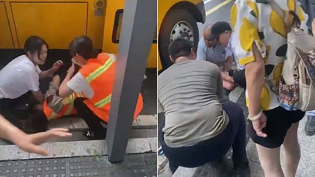 日本母子在中國遇襲，一名公車站員工為阻擋兇手遭刺身亡。翻攝自X
