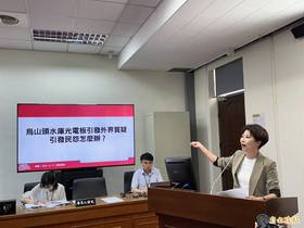 民進黨立委陳亭妃點出，政府跨部會光電相關謠言澄清資訊過於分散，導致澄清力道有限。(記者楊媛婷攝)
