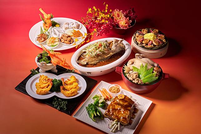 美福宴會廳外帶年菜超級豐盛。台北美福大飯店提供