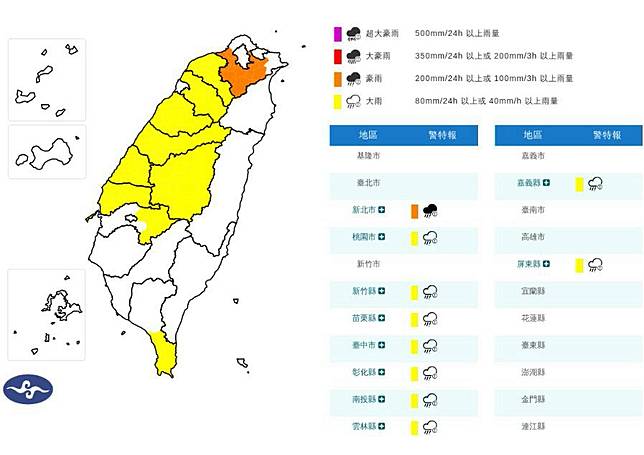 快新聞／還沒下完！7縣市雨彈開轟　北部1縣市慎防豪雨　