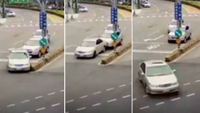 三峽車禍肇事余姓老翁，在事發前一分鐘路口肇事逃逸，高速飆逃。取自網路社群