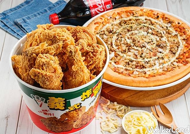 ▲拿坡里披薩．炸雞年中推出超狂優惠，大披薩199元、5塊炸雞桶199元 / 拿坡里披薩．炸雞提供、WalkerLand窩客島整理