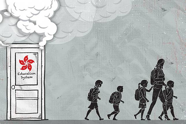 Thousands of children make the daily journey from Shenzhen to classrooms across the border but unrest in the city has prompted some families to consider other options. Illustration: Dennis Yip