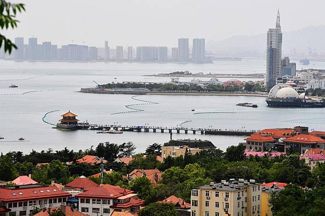 This photo taken on June 24, 2024 shows a coastal view in Qingdao, east China's Shandong Province. (Photo by Wang Haibin/Xinhua)