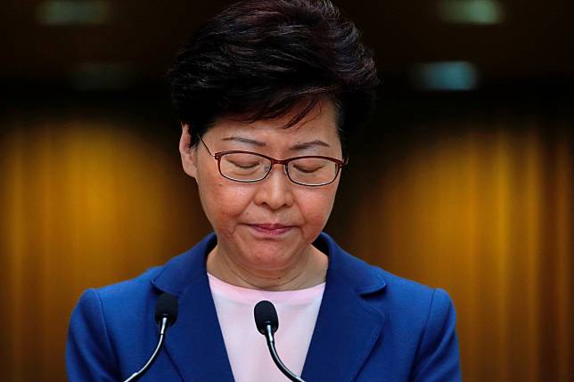 Hong Kong Chief Executive Carrie Lam is very much alone in her fight to save her embattled government. Photo: Reuters