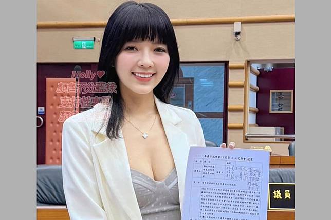 嘉市議員田慎節送出性專區提案，獲10多名議員支持。（取自Molly翎熹臉書）