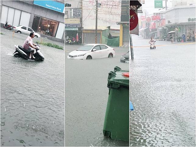 ▲暴雨來襲，台南多處成汪洋一片。（圖／翻攝自臉書）