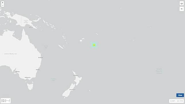 太平洋島國東加王國附近發生規模7.0地震。（圖取自美國地質調查所網頁earthquake.usgs.gov）