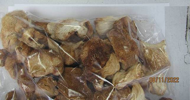 中國出口「乾猴頭菇」被檢出農藥超標違規。(記者吳亮儀翻攝)