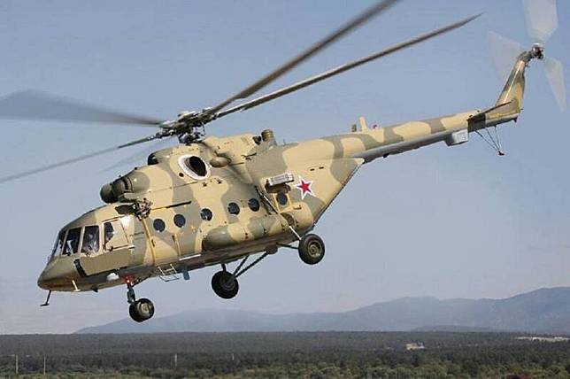 俄羅斯一架Mi-8運輸直升機墜毀，圖為同型機。(取自俄羅斯國防部網站)