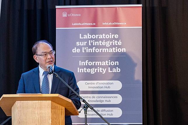 我國駐加拿大代表處與美國駐加拿大大使館及渥太華大學「資訊完整實驗室」（IIL）共同合作，辦理「全球合作暨訓練架構」研討會。（外交部提供）